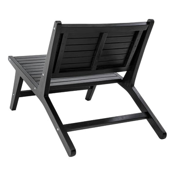 Leo Mid-Century Modern Wood Armless Outdoor Patio Chair
